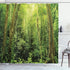 Ambesonne Rainforest Decorations Shower Curtain Set, Tropical Rainforest Landscape Malaysia Asia Green Tree Trunks Uncultivated Wood, Bathroom Acc...