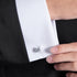 Mr.Van Swarovski White Crystal Cufflinks Glimmering Diamond Color Cuff Links Set for Wedding Party...