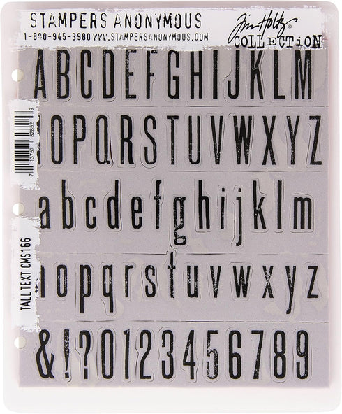 Stampers Anonymous Tim Holtz Cling Rubber Stamp Set, 7 by 8.5-Inch, Tall Text...