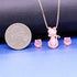 Uloveido Cute Cat Shape Pink CrystaL Studs Earrings and Pendant Necklace for Teen Girls Y404...