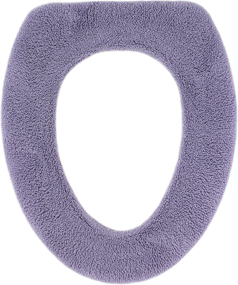 Soft Toilet Seat Cover - Plush & Thick Fabric Toilet Seat Warmer for Round & Elongated 14x18" Toilet Seats - Reusable, Machine-Washable, Easy-Inst...