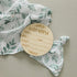 Organic Swaddle Blanket and Hat Set - Boho Baby Receiving Blanket Neutral - Soft Organic Cotton and Bamboo Muslin Swaddle Blanket, Eucalyptus Leav...