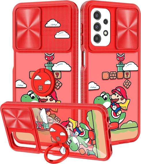 Joyleop (2in1 for Galaxy A23 5G Phone Case Cartoon Cute for Girls Women Teen Kids Girly Phone Covers Fun Unique PatternDesign with Slide Camera Co...