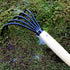 KAKURI Japanese Hand Cultivator Garden Tool, Heavy Duty Japanese Hand Forged Carbon Steel, Small Hand Rake for Weeding, Digging, Cultivating, Leaf...
