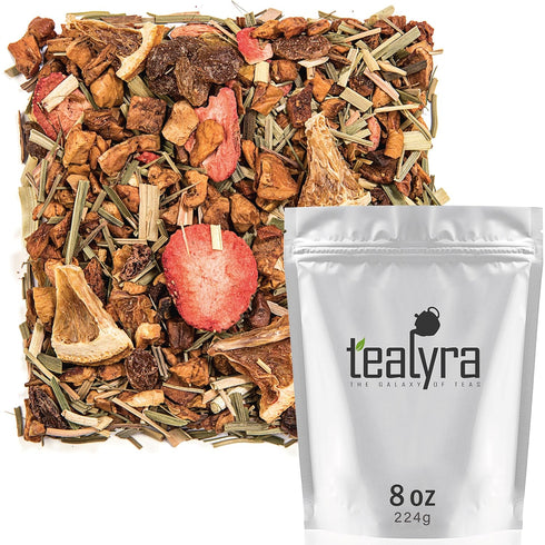 Tealyra - Lovely Lemongrass - Strawberry - Orange - Fruity Herbal Loose Leaf Tea - Hot and Iced Drink - Vitamins and Antioxidants Rich - Caffeine ...