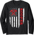 Roofer Vintage USA American Flag 4th of July Roofing Long Sleeve T-Shirt...