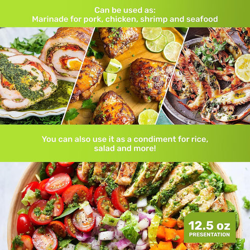 Gaucho Ranch Chimichurri Sauce Caribbean | Chimichurri Seasoning Mix of Parsley, Garlic, Cilantro and Mint | Adobo Sauce Gluten Free, Keto, Vegan ...