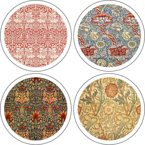 CoasterStone "William Morris Textiles Collection" Absorbent Coasters, 4-1/4-Inch, Set of 4...
