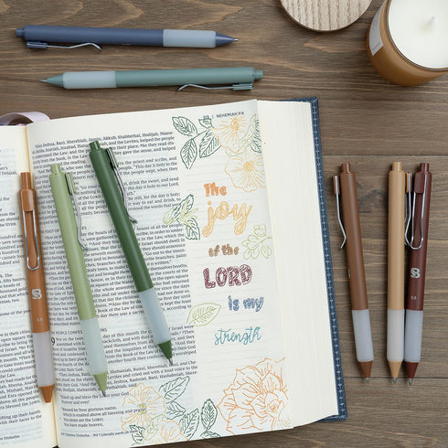 Gel Pens - Earthy, Matte Finish, Smooth Writing, No Bleed - For Journaling, Bible Notes, Drawing - Cute School Supplies, 8 Pack...