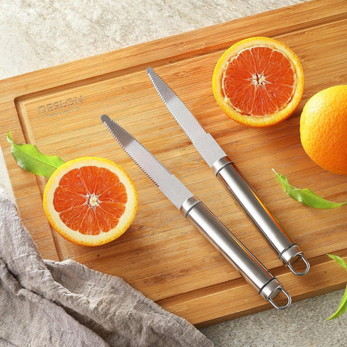 2PCS Grapefruit Knife, Curved Serrated Grapefruit Knife, Stainless Steel Kiwi Knife, Great for Grapefruit, Orange, Lemon, Kiwi, Easy to Hang, Dish...