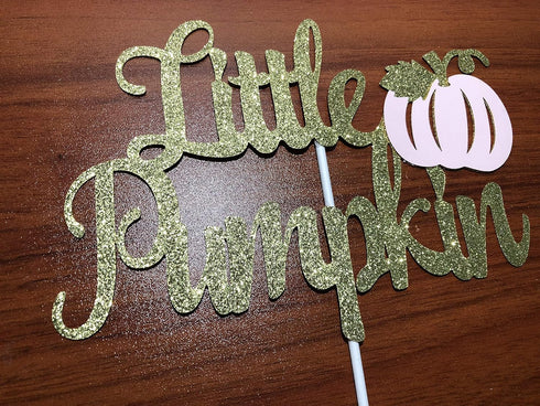 Little Pumpkin Cake Topper Gold Pink Little Pumpkin Baby Shower Cake Topper Decorations Little Pumpkin 1st Birthday Decorations Pink Girl Fall Bab...
