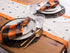 DII Halloween Tabletop Collection Bold Black Stars/Spooky Spider with Orange Border on Off-White Natural Background, Machine Washable, 14x72 Table...