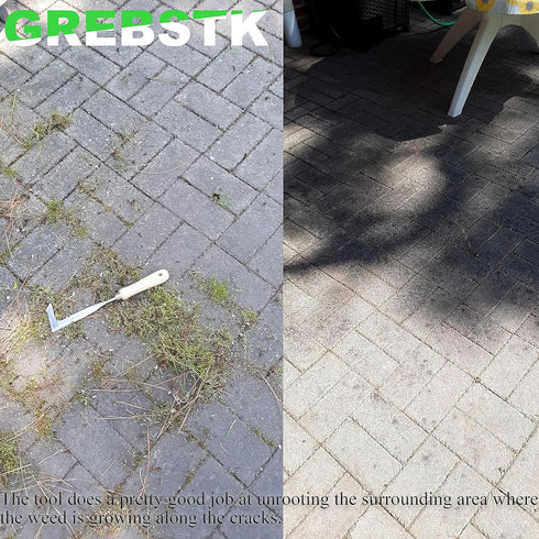 GREBSTK Crack Weeder Crevice Weeding Tool Manual Weeder Beech Handle Lawn Yard Gardening Tool...