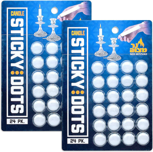 Ner Mitzvah Candle Sticky Dots - Candle Wax Dots - Candle Accessories - 48 Dots...