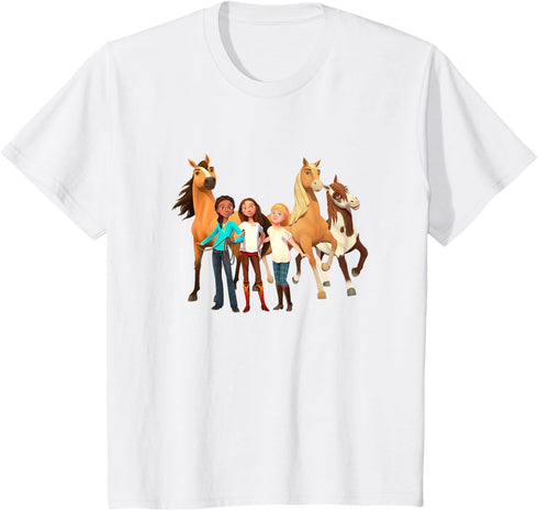 Kids DreamWorks Spirit Riding Free - All Character Kids T-Shirt...