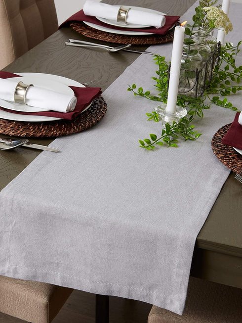 DII Chambray Kitchen, Tabletop Collection, Gray, 14x72 Table Runner...