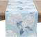 Saro Lifestyle Printed Hydrangea Table Runner, Aqua, 16" x 72"...