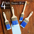 Bates Paint Brushes - 4 Pack, Wood Handle, Paint Brush, Paint Brushes Set, Professional Wall Brush Set, House Paint Brush, Trim Paint Brush, Sash ...