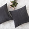 Home Brilliant Grey Pillow Covers 18 x 18 Set of 2 Soft Decorative Striped Corduroy Velvet Square Throw Pillow Cover for Sofa Couch, 18x18 inch, D...