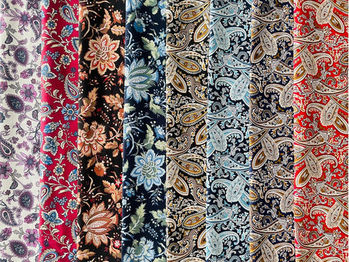 18" x 22" Fat Quarters Quilting Cotton Fabric Bundles for Sewing, 8 PCS Paisleys...