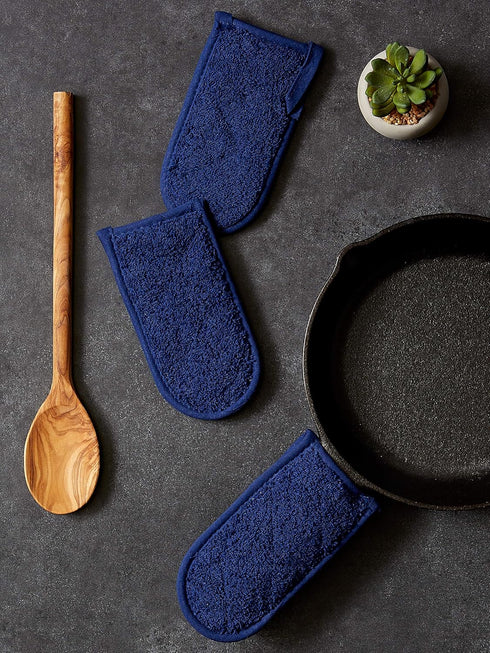 DII Basic Terry Collection Quilted 100% Cotton, Pan Handle, Nautical Blue, 3 Piece...