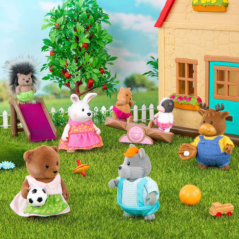 Li’l Woodzeez – Classroom & Playground Set – 20Pcs Miniature Dollhouse Furnitures & Accessories – Pretend Play – Gift Toy for Kids 3 Years +...