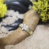 Honolulu Jewelry Company Sterling Silver Two Tone Plumeria Flower Nature Hawaiian Scroll CZ Toe Ring with 14K Yellow Gold Plated Trim...
