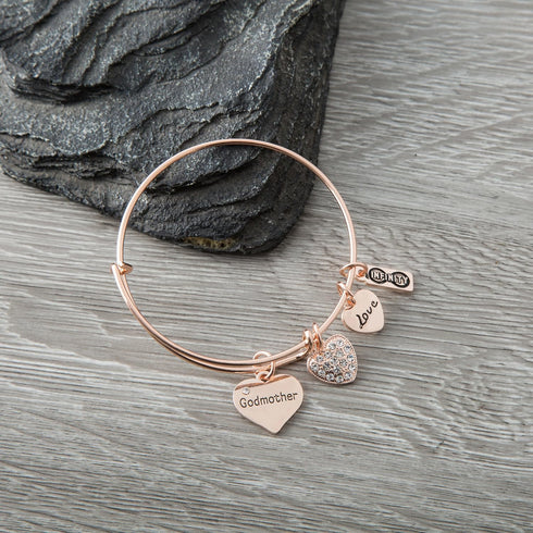 Infinity Collection - Godmother Gifts, Godmother Charm Bangle Bracelet, Religious Jewelry Baptism Thank You Gift...