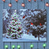 BANBERRY DESIGNS Lighted Christmas Tree & Cardinal Birds LED Canvas Print - Snowy Winter - Forest Pine Trees - Winter Scene Wall Art Measures 15.7...