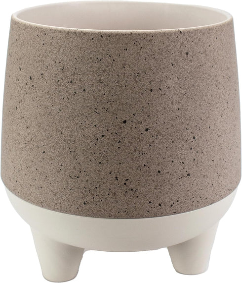 The HC Companies 6 Inch Orion Self Watering Planter - Lightweight Indoor Plastic Plant Pot for Herbs and Flowers, Greige...