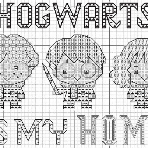 Dimensions 72-76913 Hogwarts Harry Potter Counted Cross Stitch Kit for Beginners, 6" D, 14 Cnt. Ivory Aida, 5pcs...