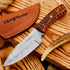 Predator 9" Damascus Steel Fixed Blade Hunting Knives Skinning Knife For Outdoor Camping Skinner Bushcraft Knives with Ergonomic EDC Exotic Wood H...