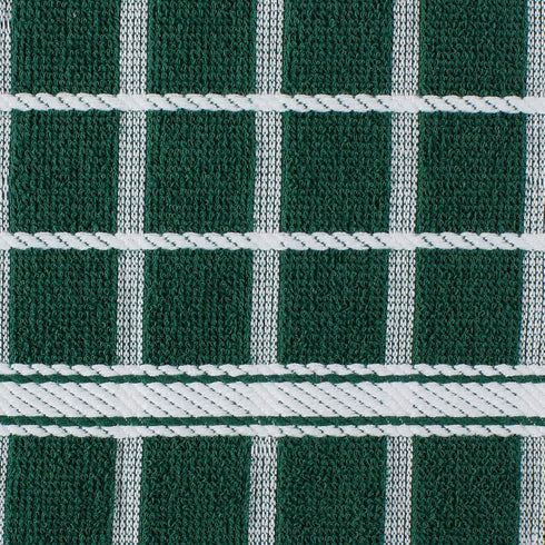 DII Basic Terry Collection Windowpane Dishtowel Set, 16x26, Dark Green Check, 4 Piece...