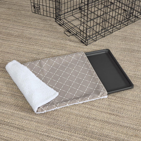 MidWest Homes for Pets Quiet Time Reversible Crate Pan Cover 36' Mushroom Diamond/Fleece...