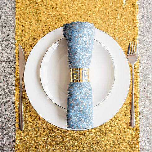 JYFLZQ Gold Sequin Table Runner 12"x108" Glitter Sequin Fabric Table Linens - Sparkly Runners for Wedding & Birthday Party Decor...