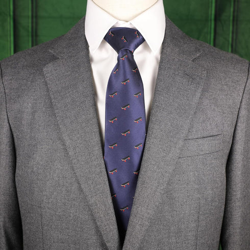 Skateboard Pattern Necktie With Gift Box Black Skateboard Navy Color Sports Fun Wedding Gift Accessory Tie...