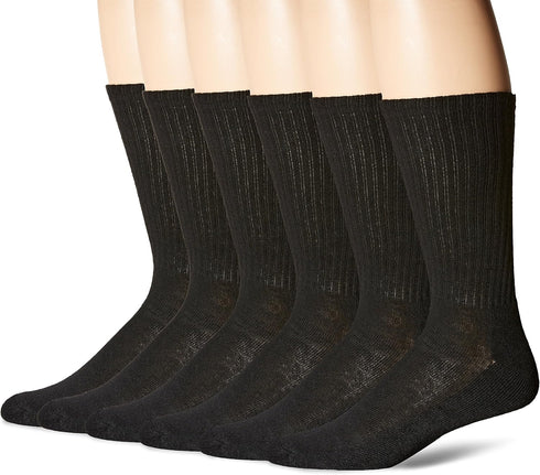 Hanes Men's ComfortBlend 6-Pack Cushioned Casual Solid Crew Socks...