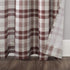 No. 918 Blair Farmhouse Plaid Semi-Sheer Tab Top Curtain Panel, 52" x 63", Red/Ecru Off-White...