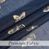 Jubilantex Butterfly Sheer Curtains Navy Blue Drapery with Gold Print Pattern 63 Inch Long, Kids Nursery Bedroom Voile Linen Textured Curtain Rod ...