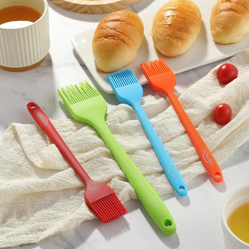 4PCS Silicone Basting Pastry Brush, MONGSEW Heat Resistant Food Brush Spread Oil Butter Sauce for BBQ Grill Baking Kitchen Cooking, BPA Free, Dish...