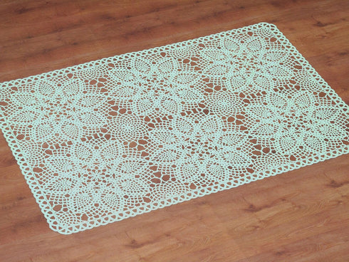 CAIT CHAPMAN HOME COLLECTION Solid Rigid Lace Vinyl Placemats (Blue Turquoise), Set of 4...