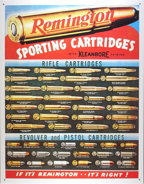 Tin Signs Remington Sign, Sporting Cartridges TSN1001...