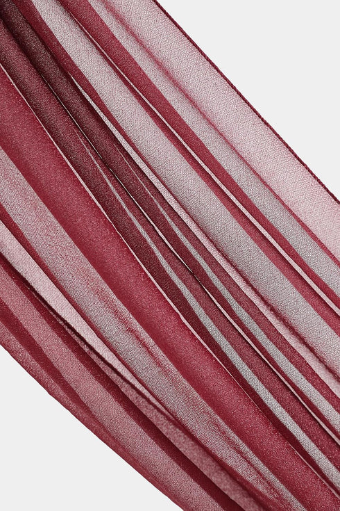 Serra Flora Burgundy Wedding Arch Draping Fabric 1 Panels 29" x 20Ft Sheer Chiffon Curtain Drapes for Wedding Ceremony Party Reception Ceiling Swa...