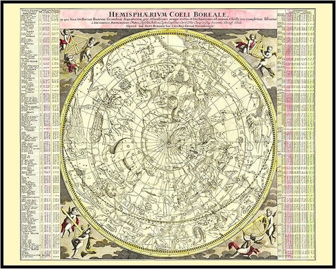 Posterizer 1 pcs-1730 celestial map of the Northern Hemisphere Sky-Astrology & Zodiac Art-Astronomy & Celestial Art-Gift for Steampunk and Astrolo...