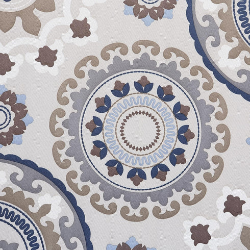 Sun Zero Nepal Global Medallion Print Blackout Grommet Curtain Panel, 40" x 84", Linen...