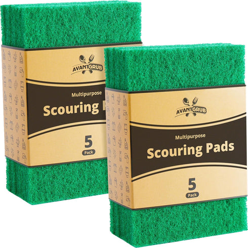 Green Sustainable 10 Pack Cleaning Scour Pads by Avant Grub. Powerful Stain Remover for Cookware. Easily Remove Grease and Residues. Eco-Friendly ...