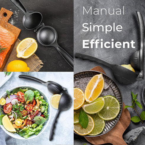 Lemon Lime Squeezer, Citrus Juicer, Heavy Duty Die Cast Metal, Manual Hand Press, Premium Professional Quality, Easy Cleaning, More Juice (Black)...