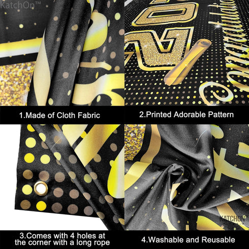 Class of 2022 Congratulations Graduate Banner -72x44 Inch Graduation Banner | Congratulations Banner Black and Gold Graduation Decorations 2022 | ...