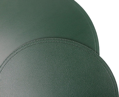 Jovono Faux Leather Round Placemats and Coasters, Wipeable Table Mats, Easy to Clean, Double Stitched for Kitchen Dining Table, Party, Restaurant,...