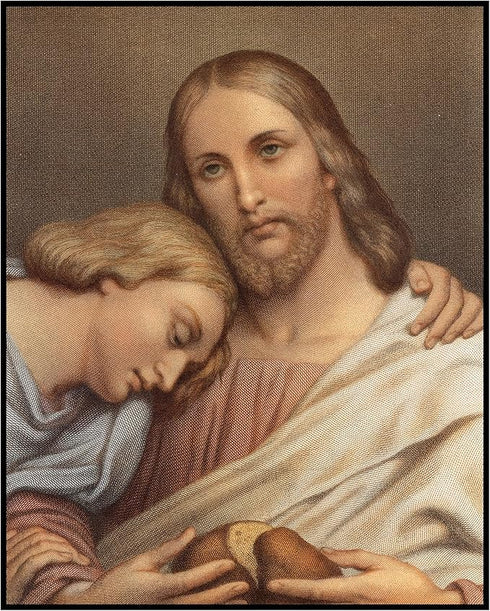 Posterizer 1 pcs-Christ and St. John painting poster-Religious Posters-Gifts for Christians -Decor for Church, Sunday School Classroom- unframed w...